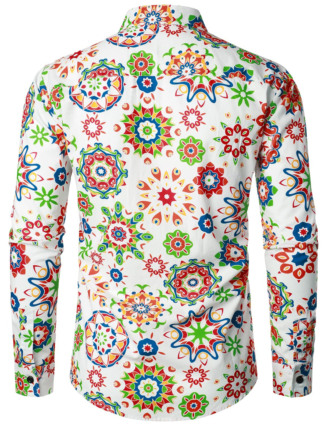 Chemise habillée à manches longues boutonnée en coton floral respirant pour hommes