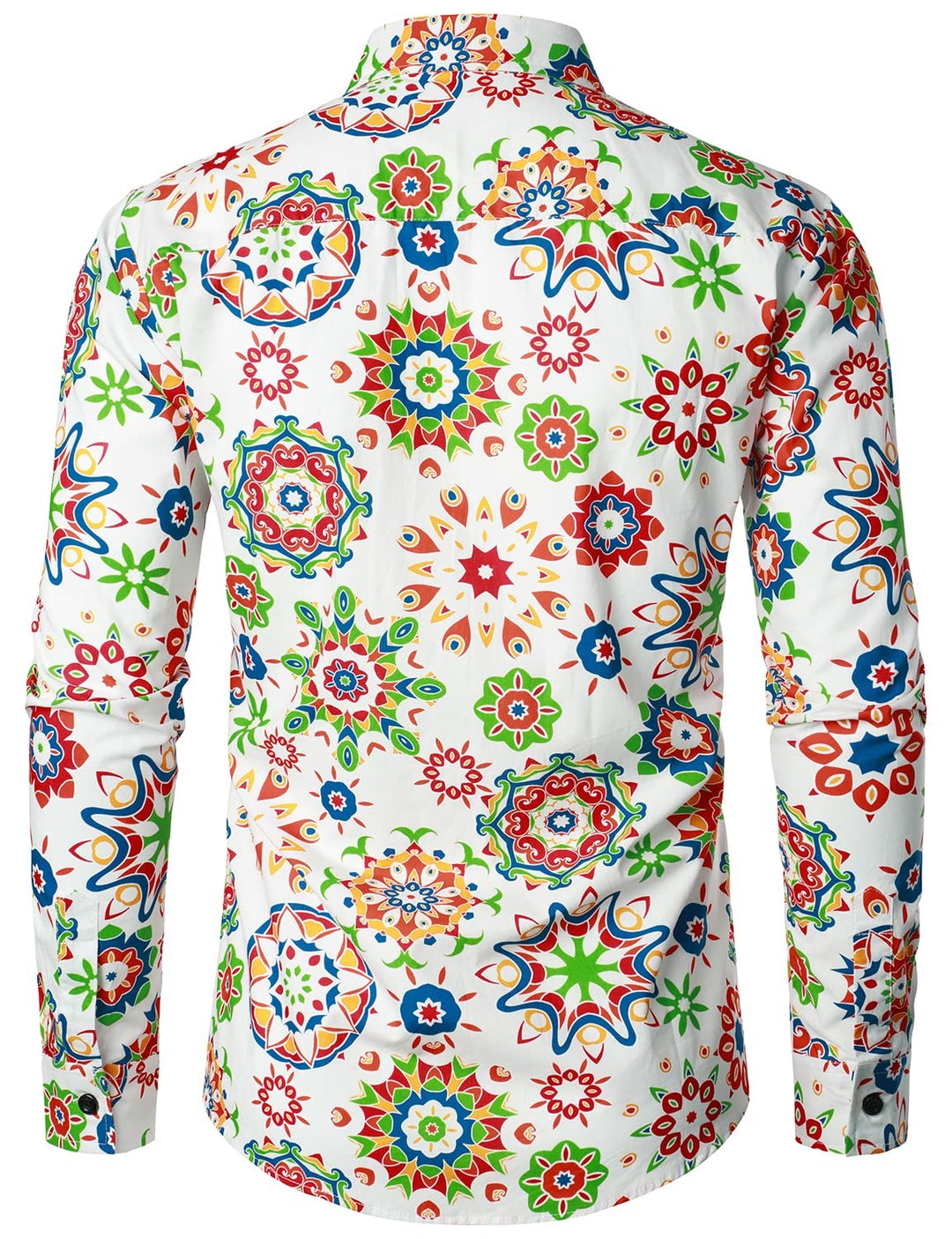 Lot de 2 |Chemise habillée à manches longues boutonnée en coton floral respirant pour hommes