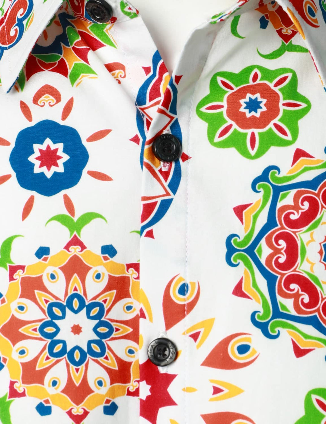 Chemise habillée à manches longues boutonnée en coton floral respirant pour hommes