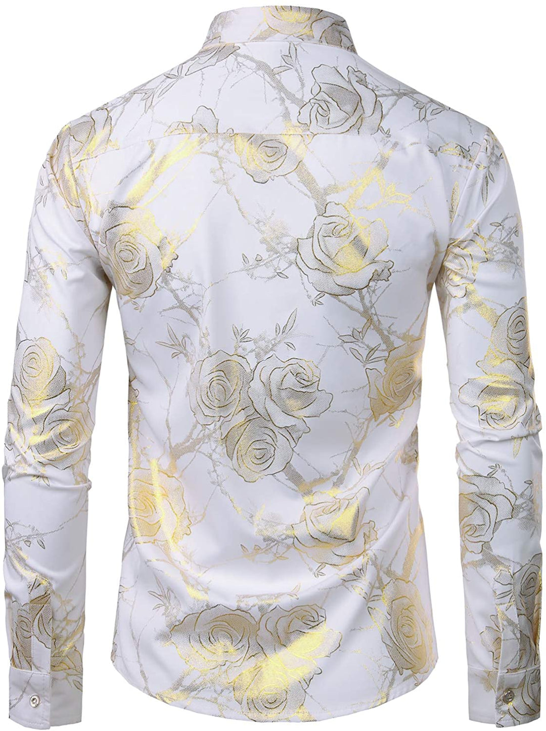 Chemise à manches longues à imprimé floral pour hommes