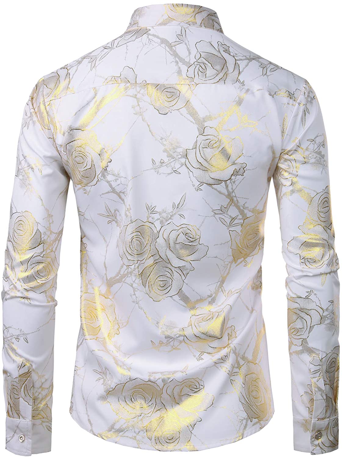 Chemise à manches longues à imprimé floral pour hommes