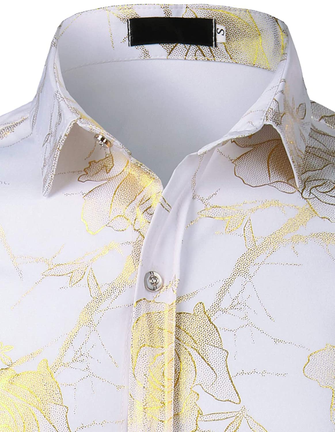 Chemise à manches longues à imprimé floral pour hommes