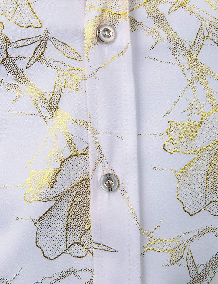 Chemise à manches longues à imprimé floral pour hommes