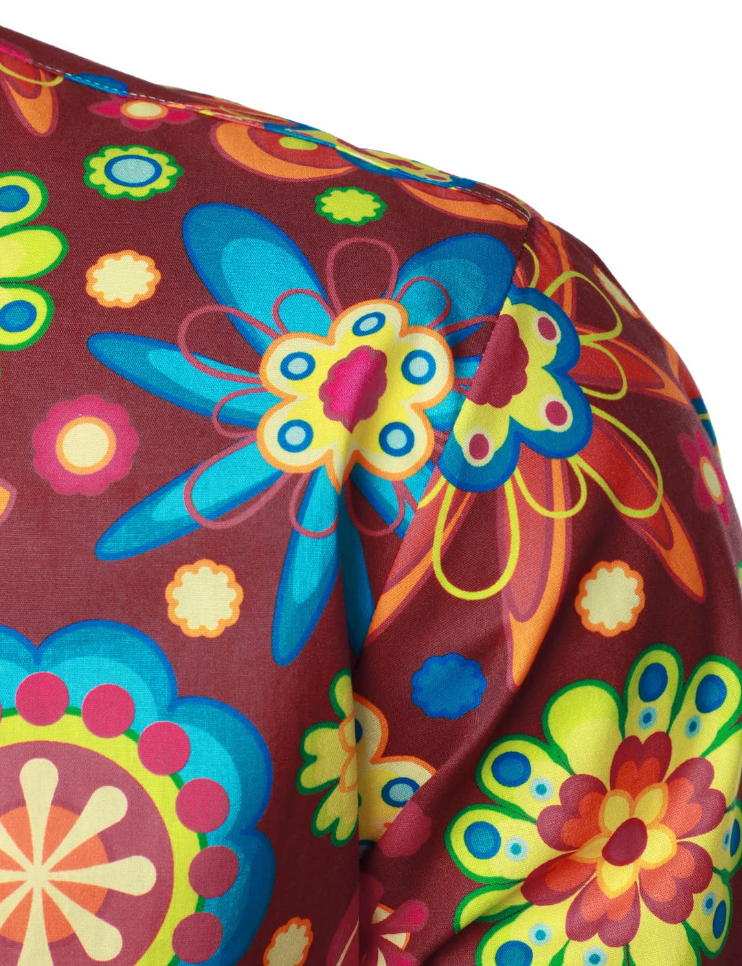 Chemise à manches longues boutonnée en coton à fleurs pour hommes