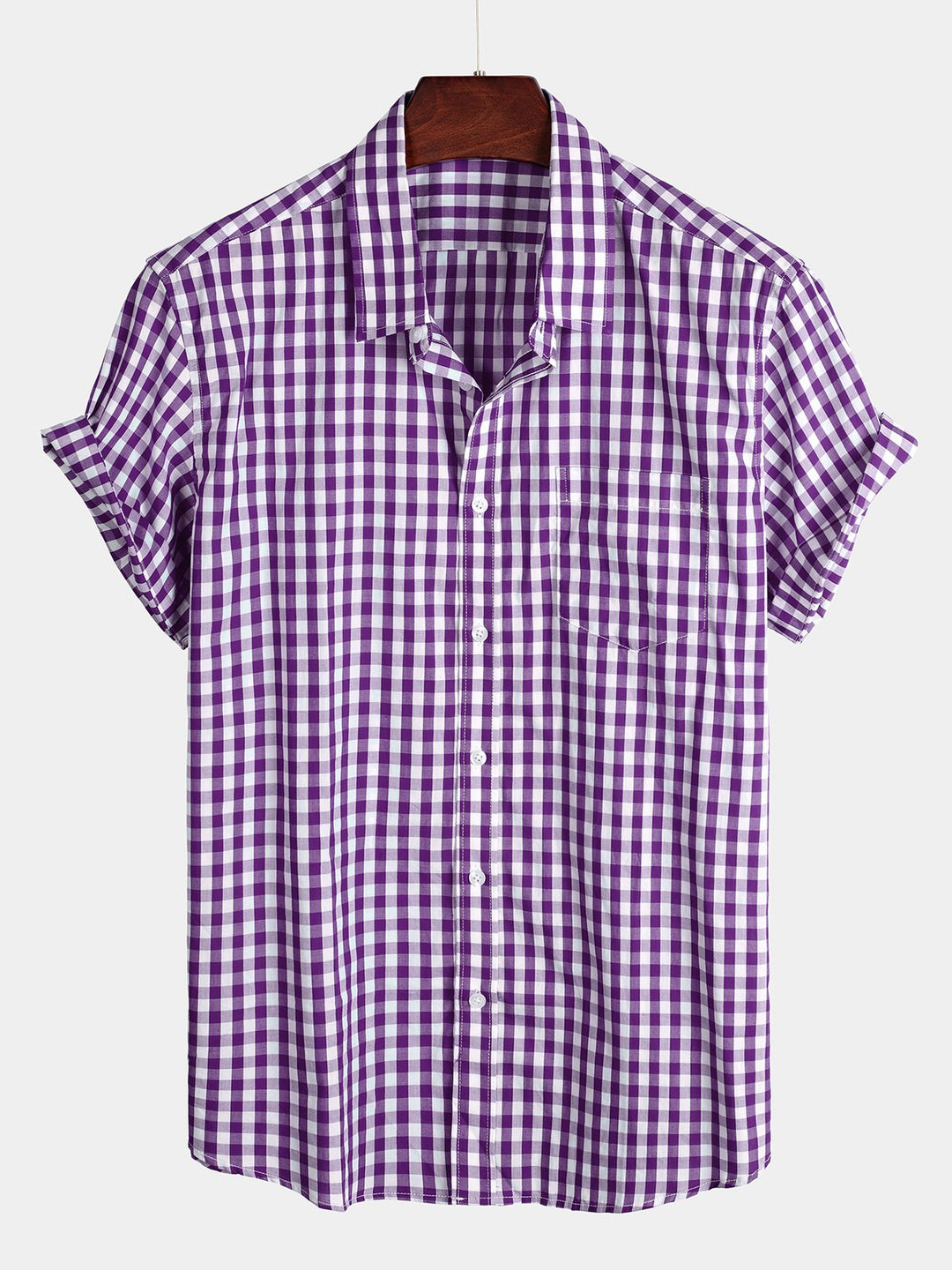 Chemise décontractée en coton à carreaux pour hommes