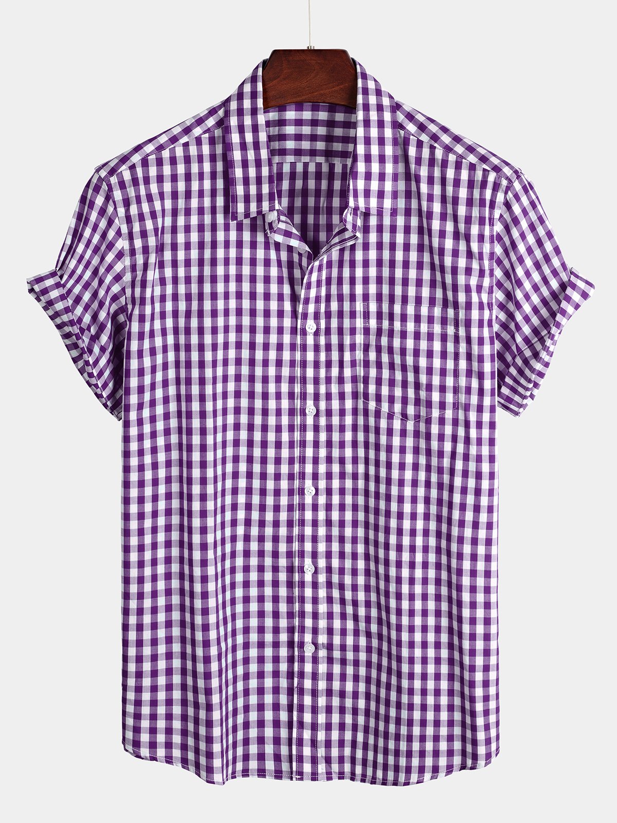 Chemise décontractée en coton à carreaux pour hommes