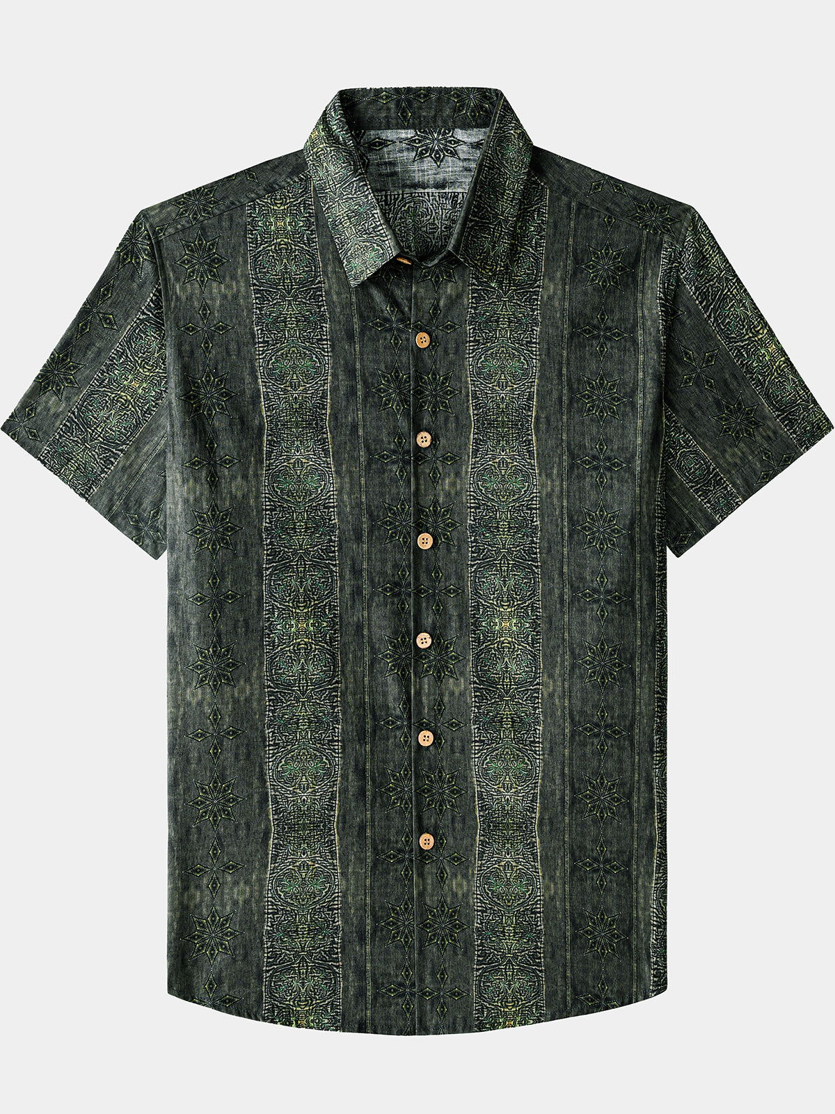 Chemise Vintage Homme Motif Boho Coton Léger Vacances Été