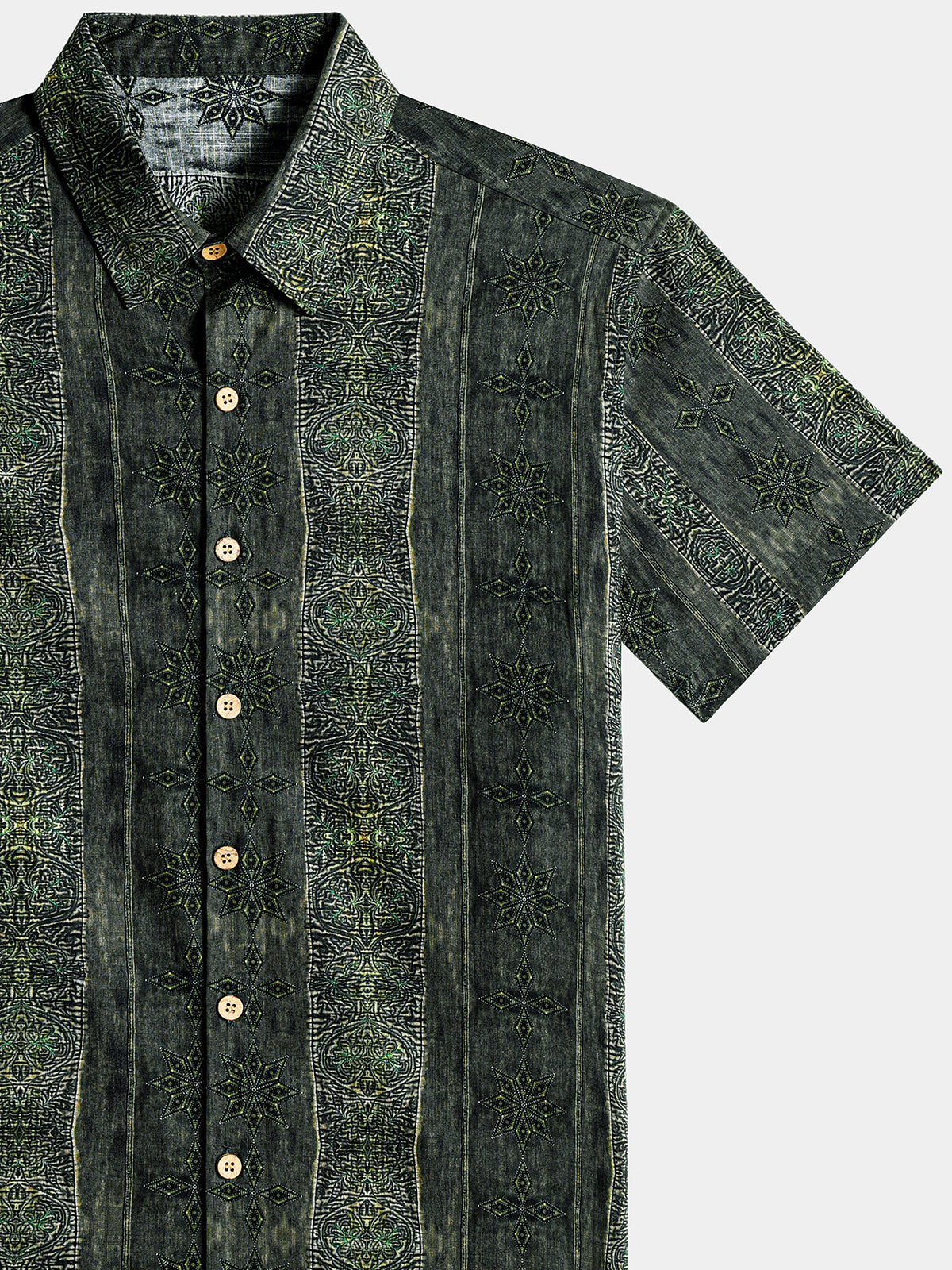 Chemise Vintage Homme Motif Boho Coton Léger Vacances Été