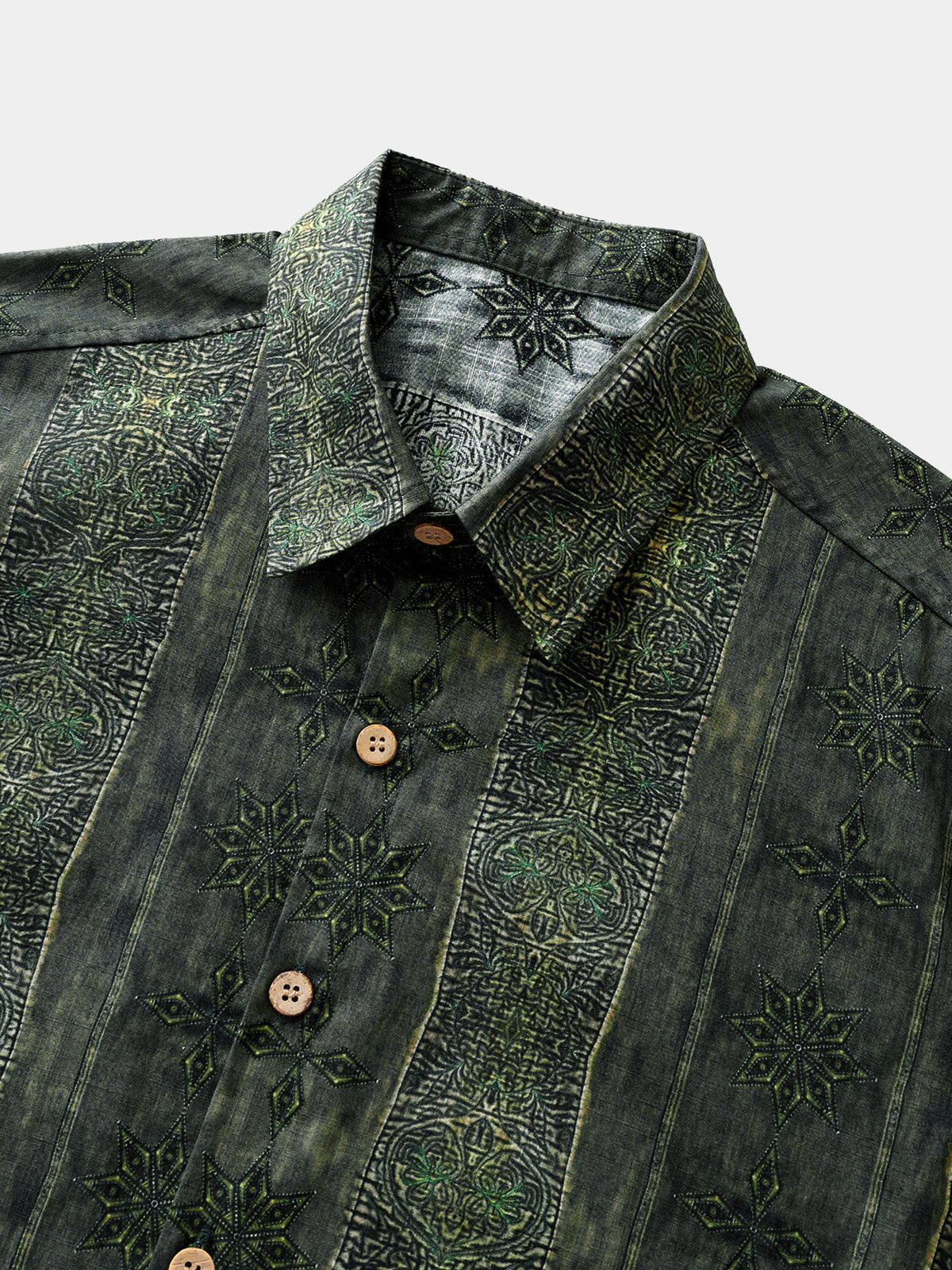 Chemise Vintage Homme Motif Boho Coton Léger Vacances Été