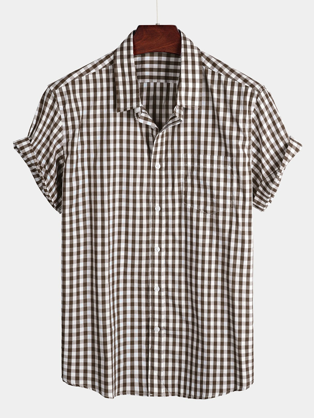 Chemise décontractée en coton à carreaux pour hommes