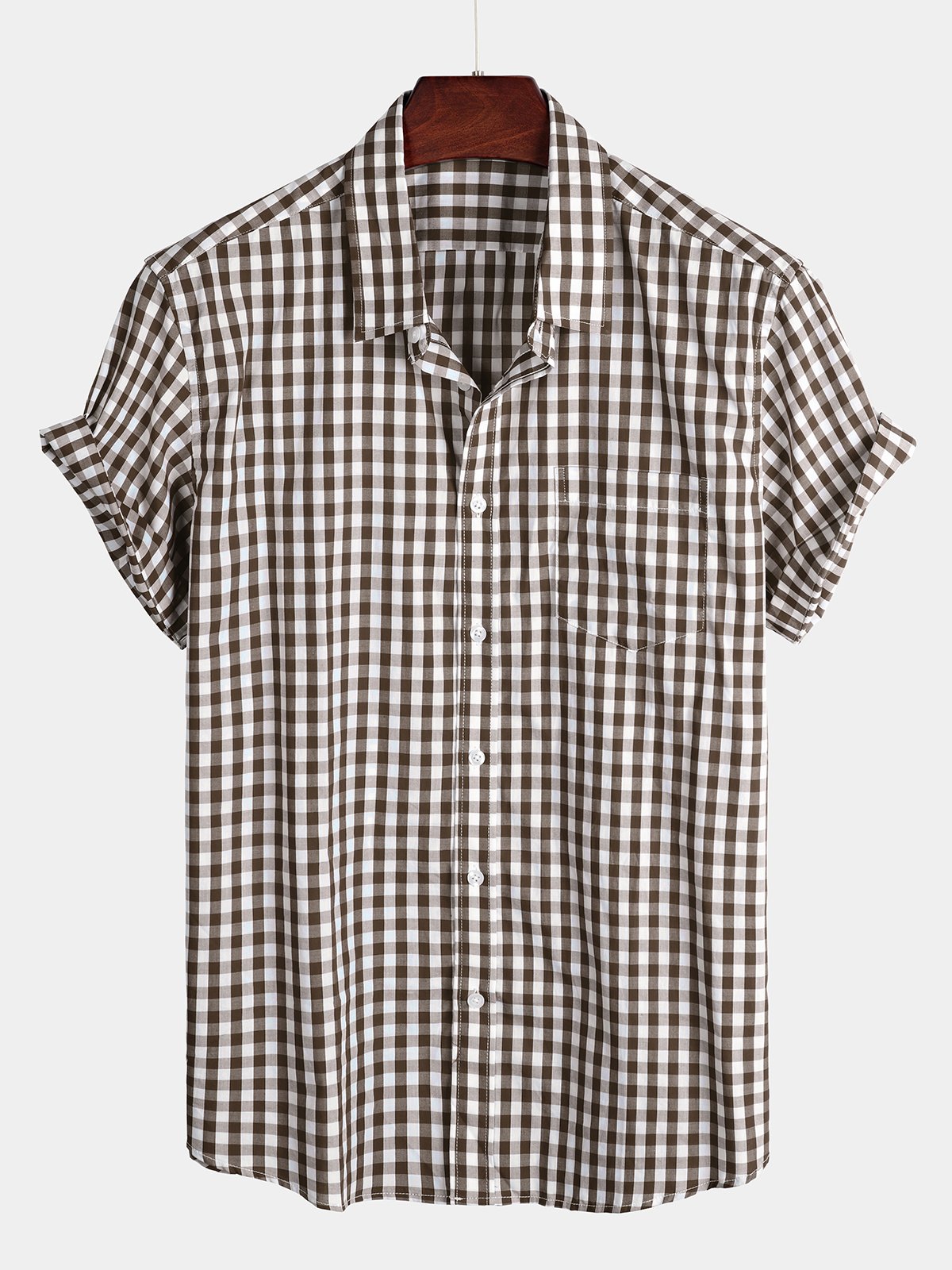 Chemise décontractée en coton à carreaux pour hommes