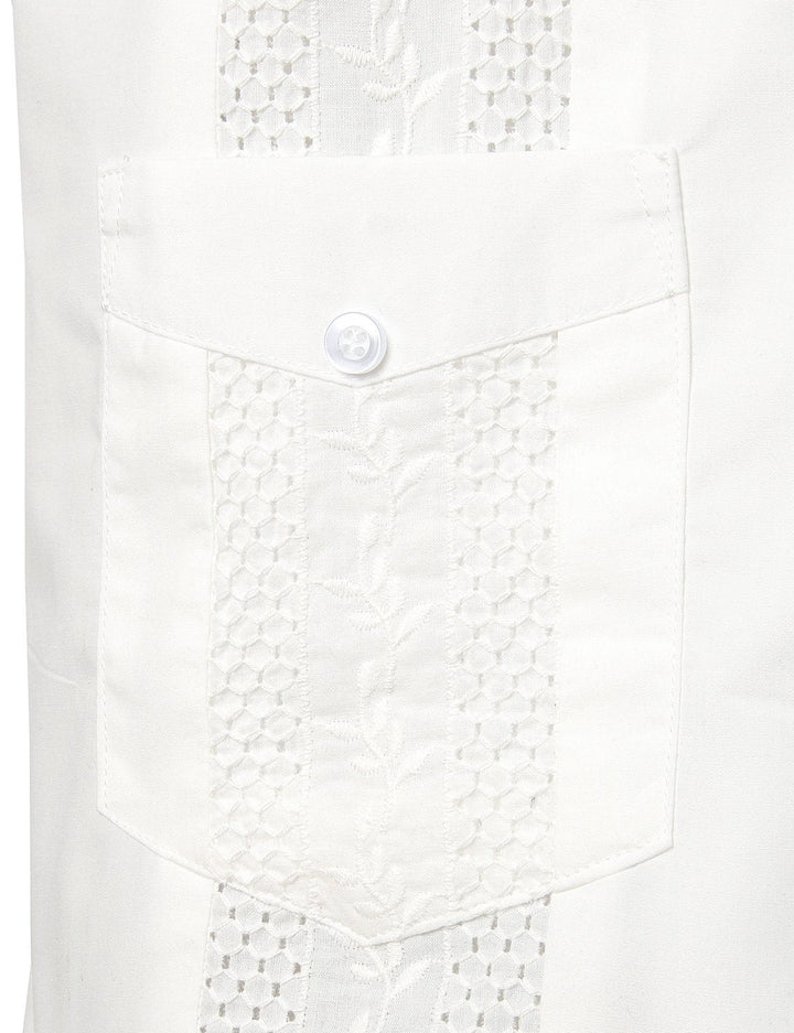 Chemisette à tissage jacquard en coton de couleur unie
