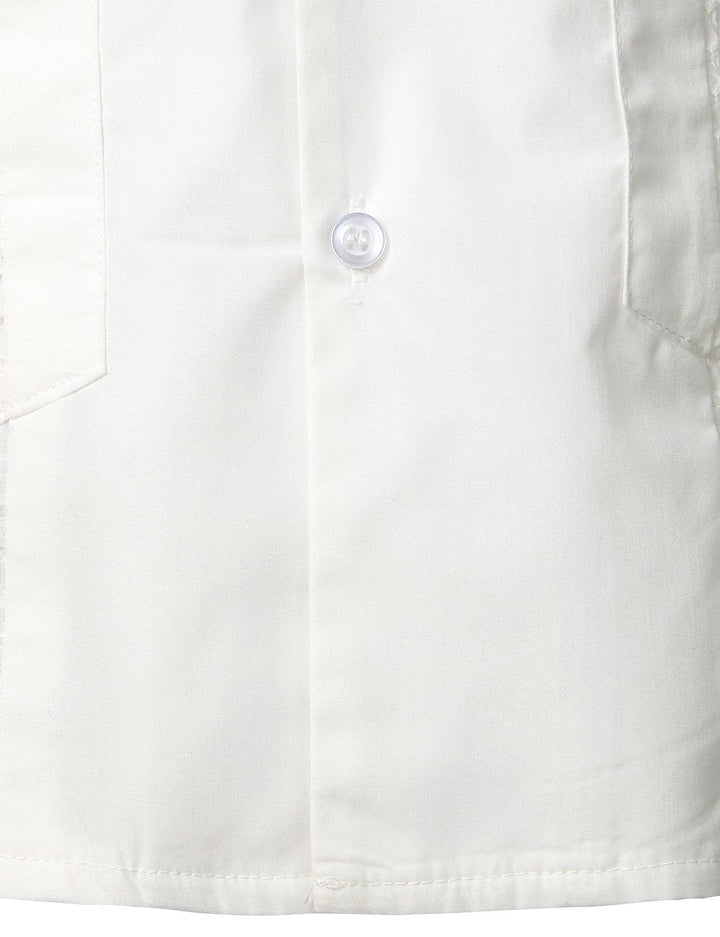 Chemisette à tissage jacquard en coton de couleur unie