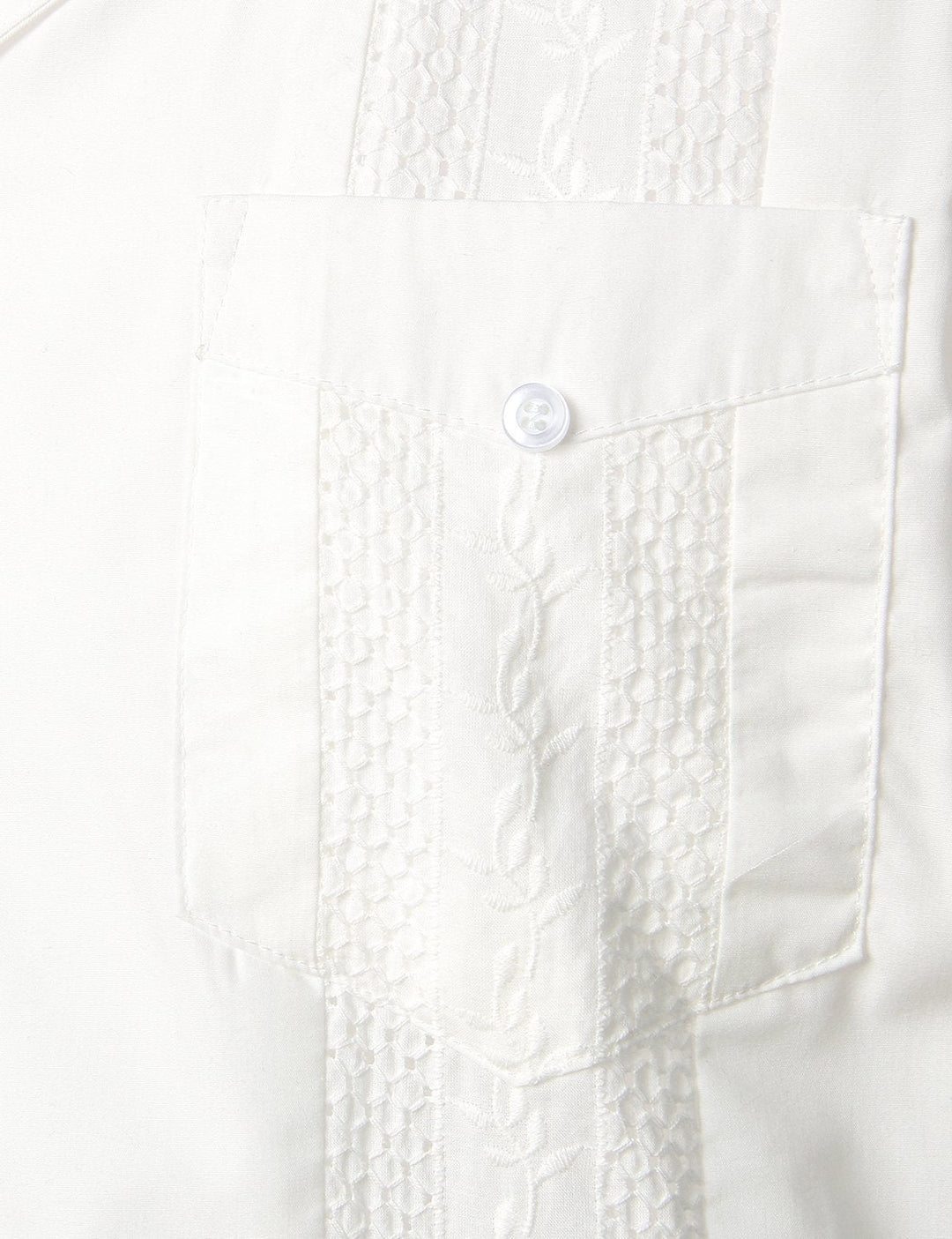Chemisette à tissage jacquard en coton de couleur unie