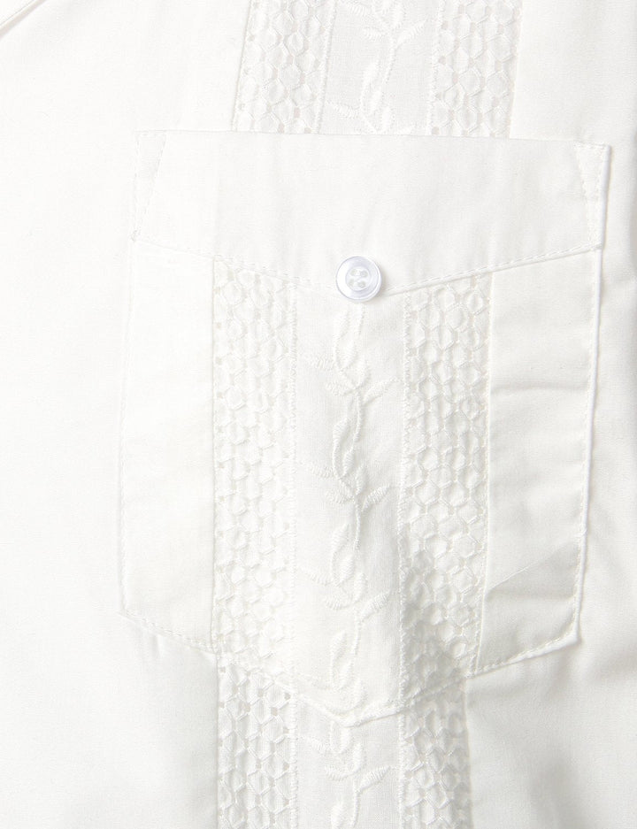 Chemisette à tissage jacquard en coton de couleur unie