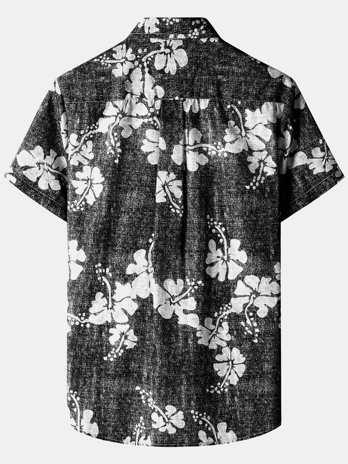 Chemises hawaïennes décontractées à imprimé floral pour hommes avec poche
