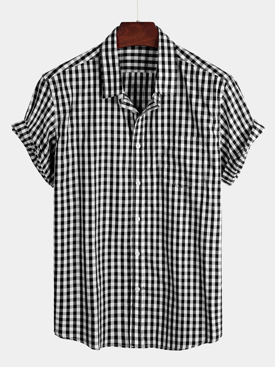 Chemise décontractée en coton à carreaux pour hommes