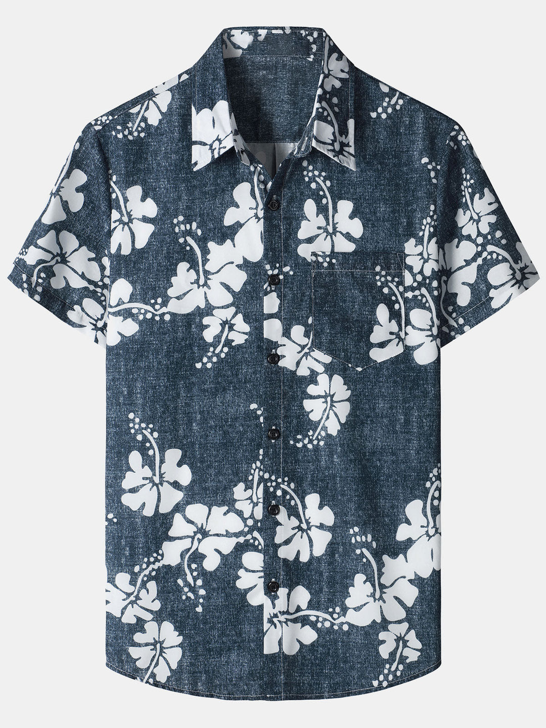 Chemises hawaïennes décontractées à imprimé floral pour hommes avec poche