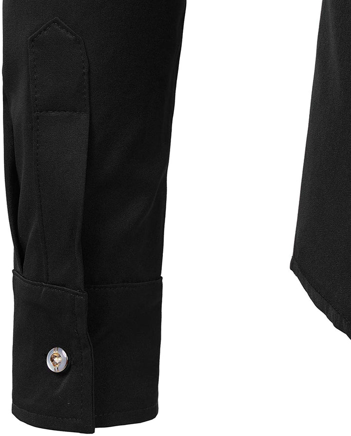 Chemise avec broderie d’épis de blé sur le col et les poignets