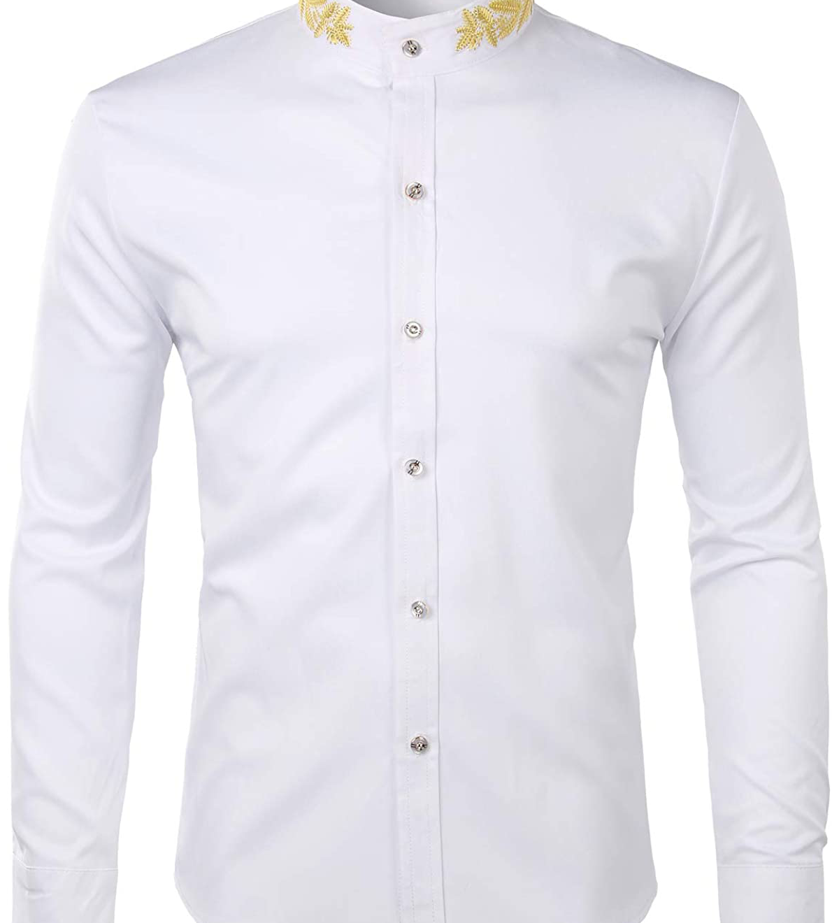 Chemise avec broderie d’épis de blé sur le col et les poignets