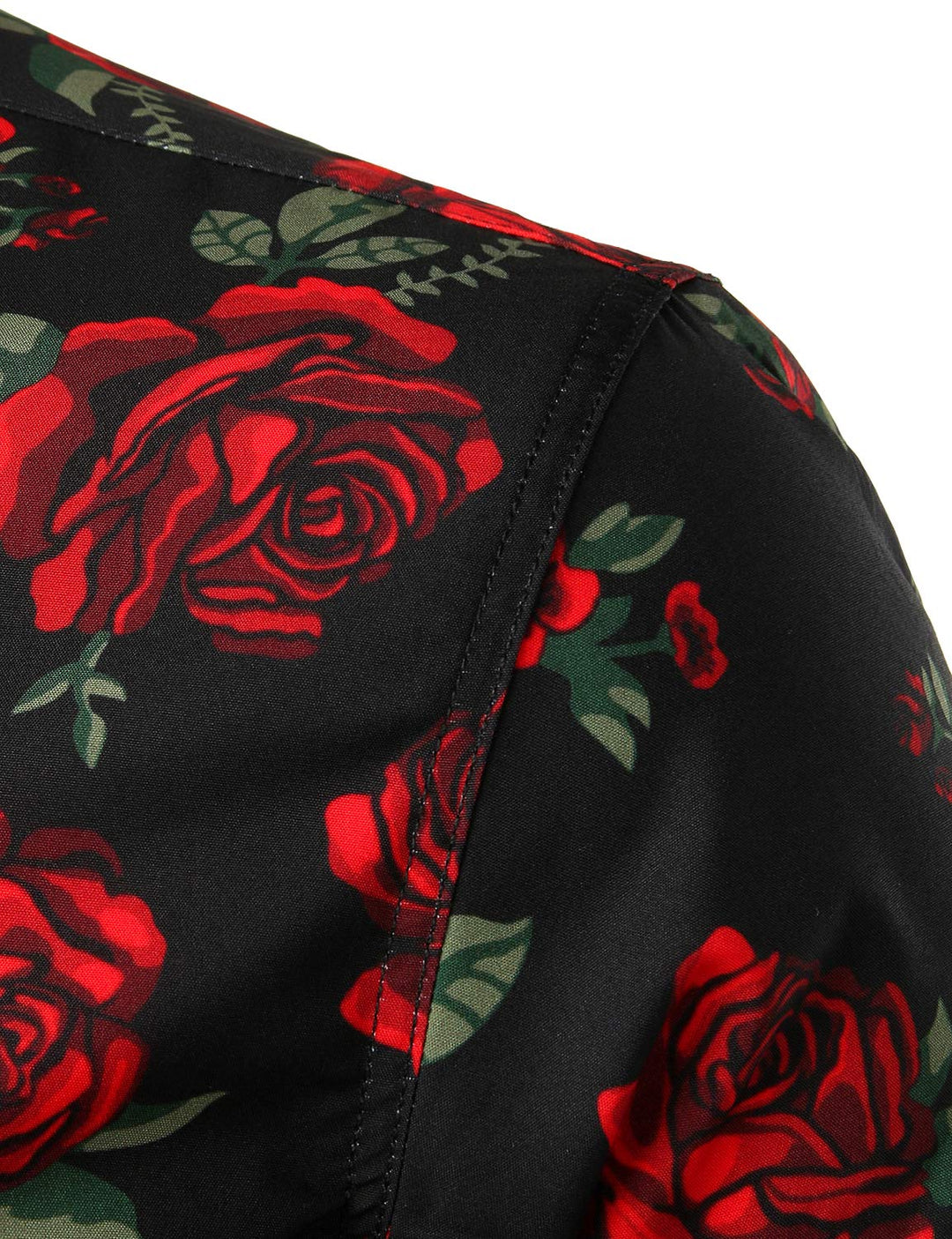 Chemise boutonnée décontractée à manches longues pour hommes, motif rose et noir