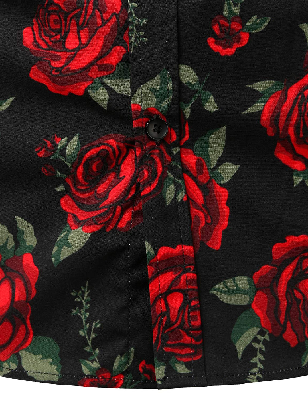 Chemise boutonnée décontractée à manches longues pour hommes, motif rose et noir