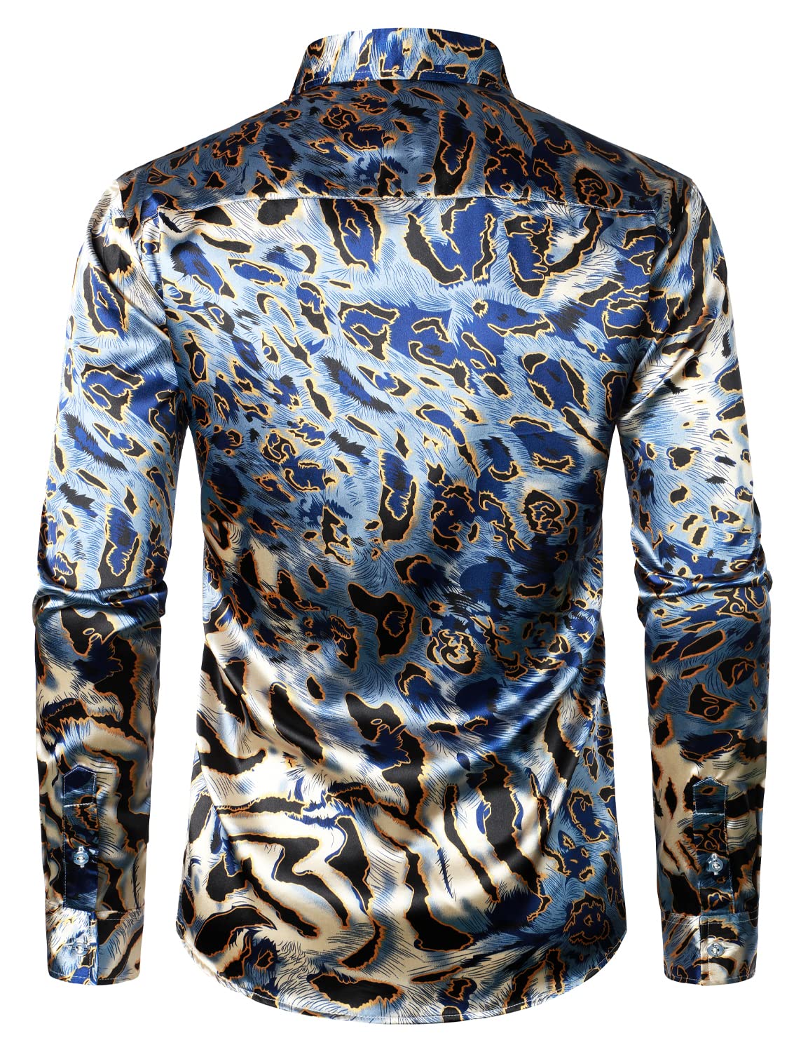 Chemise boutonnée à manches longues et imprimé léopard pour homme