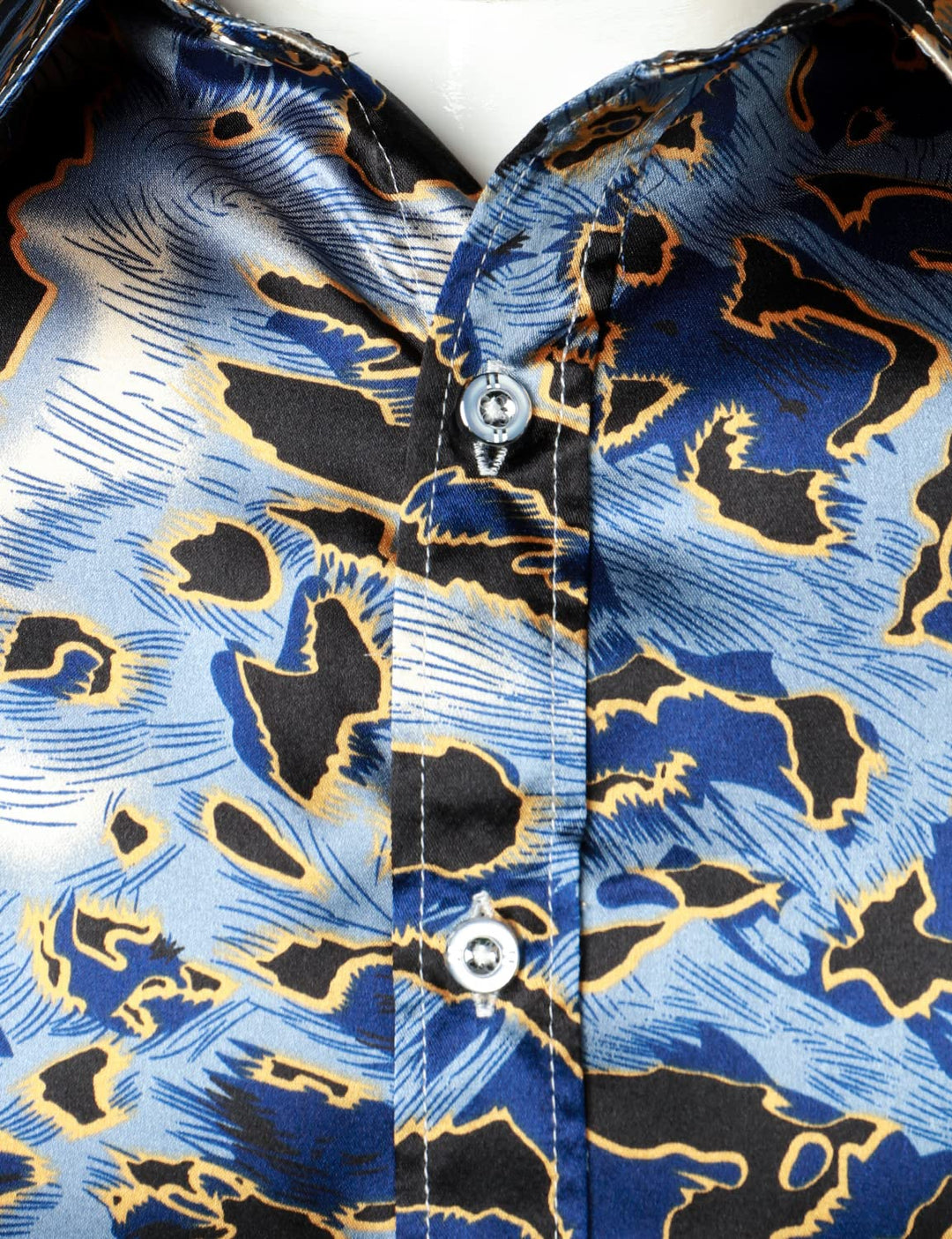 Chemise boutonnée à manches longues et imprimé léopard pour homme