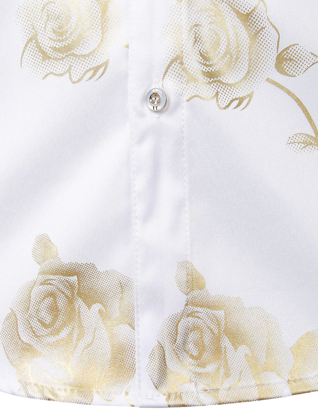 Chemise boutonnée à manches longues et imprimé floral rose jaune pour homme