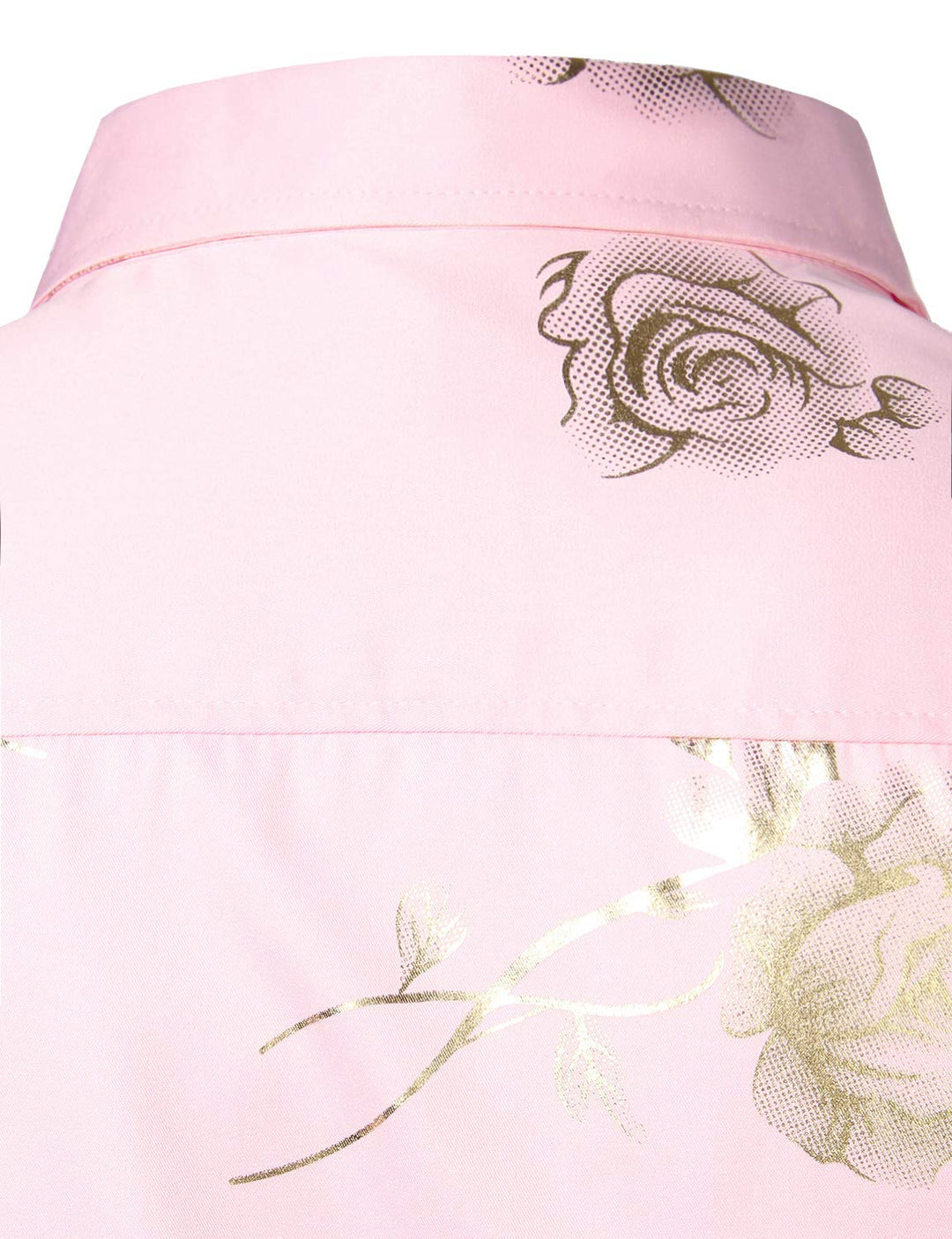 Chemise décontractée à manches longues et boutons pour homme, imprimé floral rose