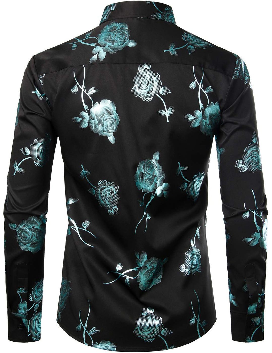 Chemise boutonnée à manches longues et imprimé floral rose pour homme