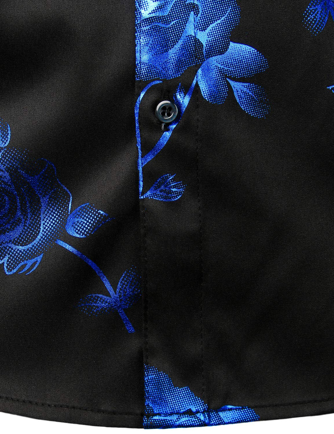Chemise boutonnée à manches longues et imprimé floral bleu rose pour homme
