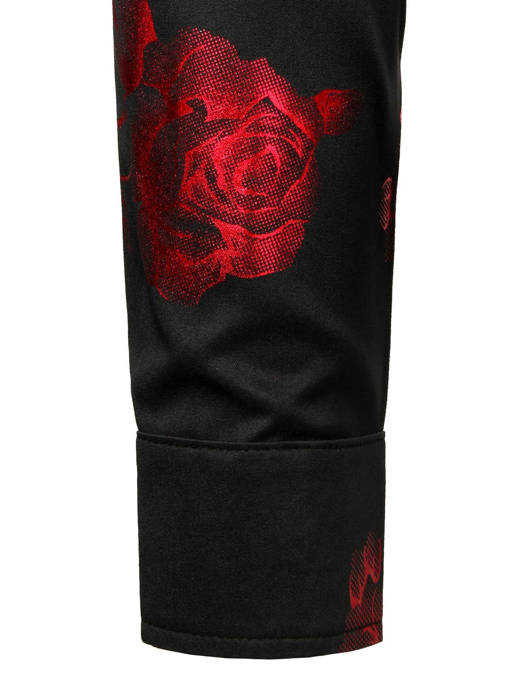 Chemise boutonnée à manches longues et imprimé floral rose rouge pour homme