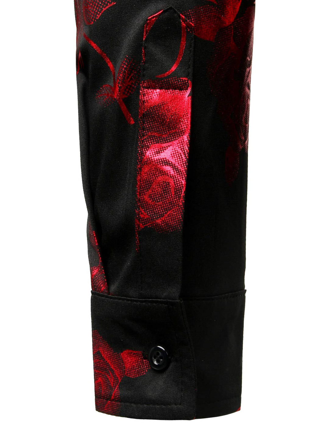 Chemise boutonnée à manches longues et imprimé floral rose rouge pour homme