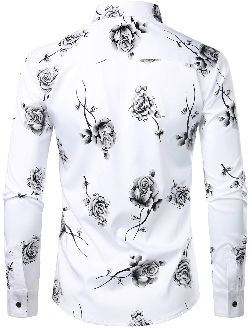 Chemise boutonnée à manches longues et imprimé floral rose pour homme