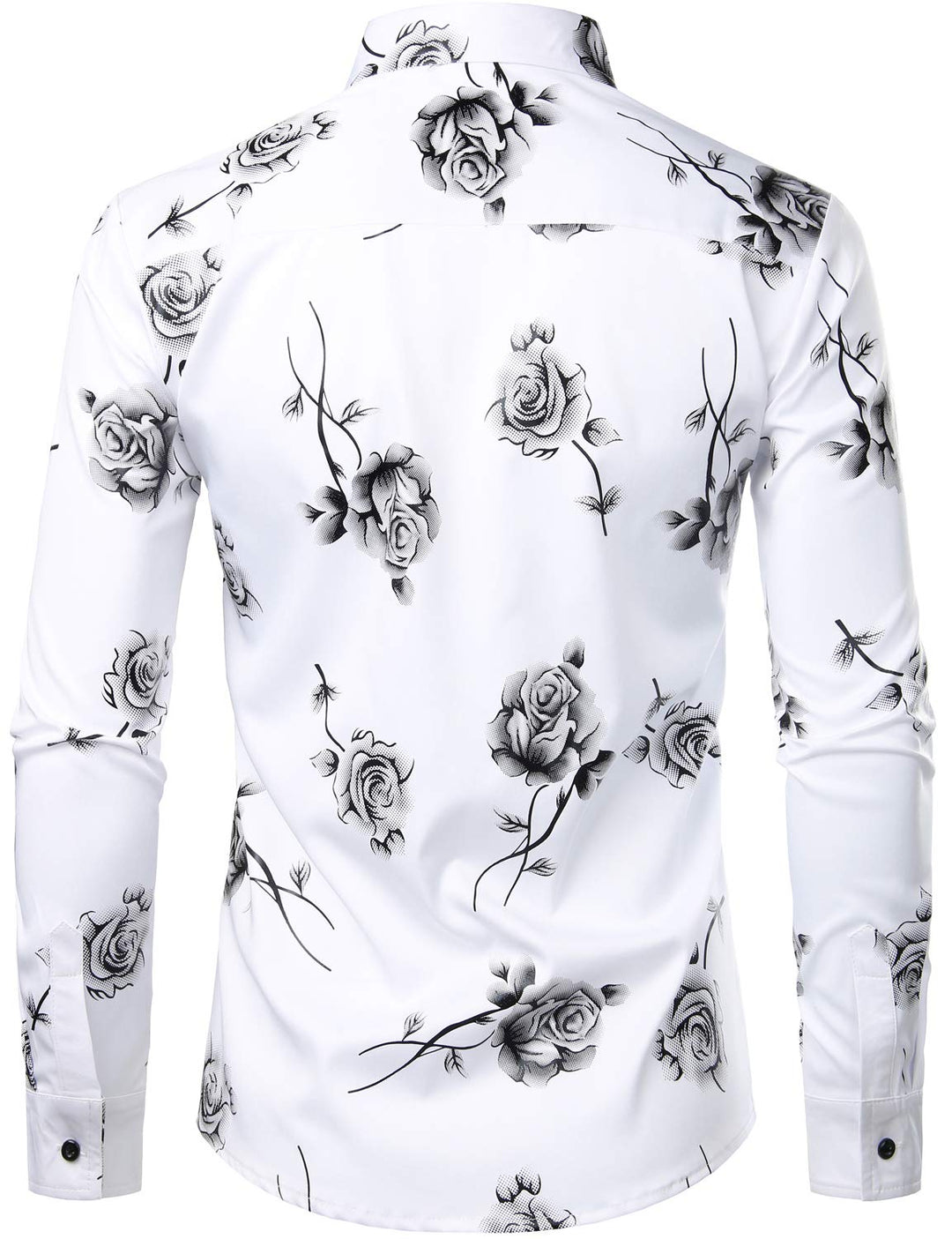 Chemise boutonnée à manches longues et imprimé floral rose pour homme