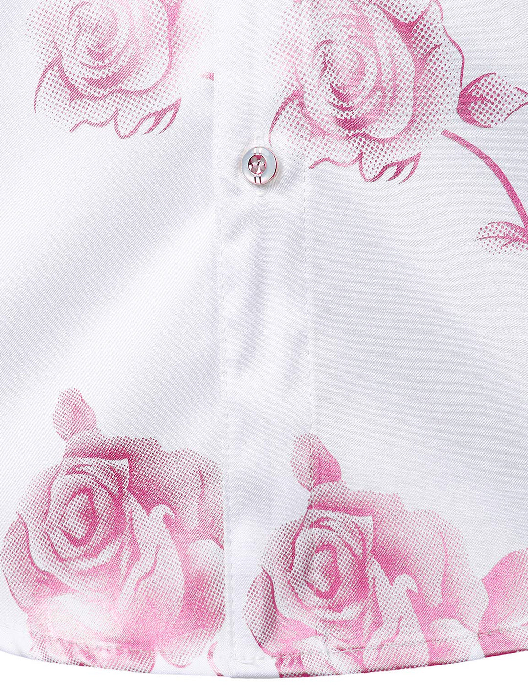 Chemise boutonnée à manches longues et imprimé floral rose pour homme