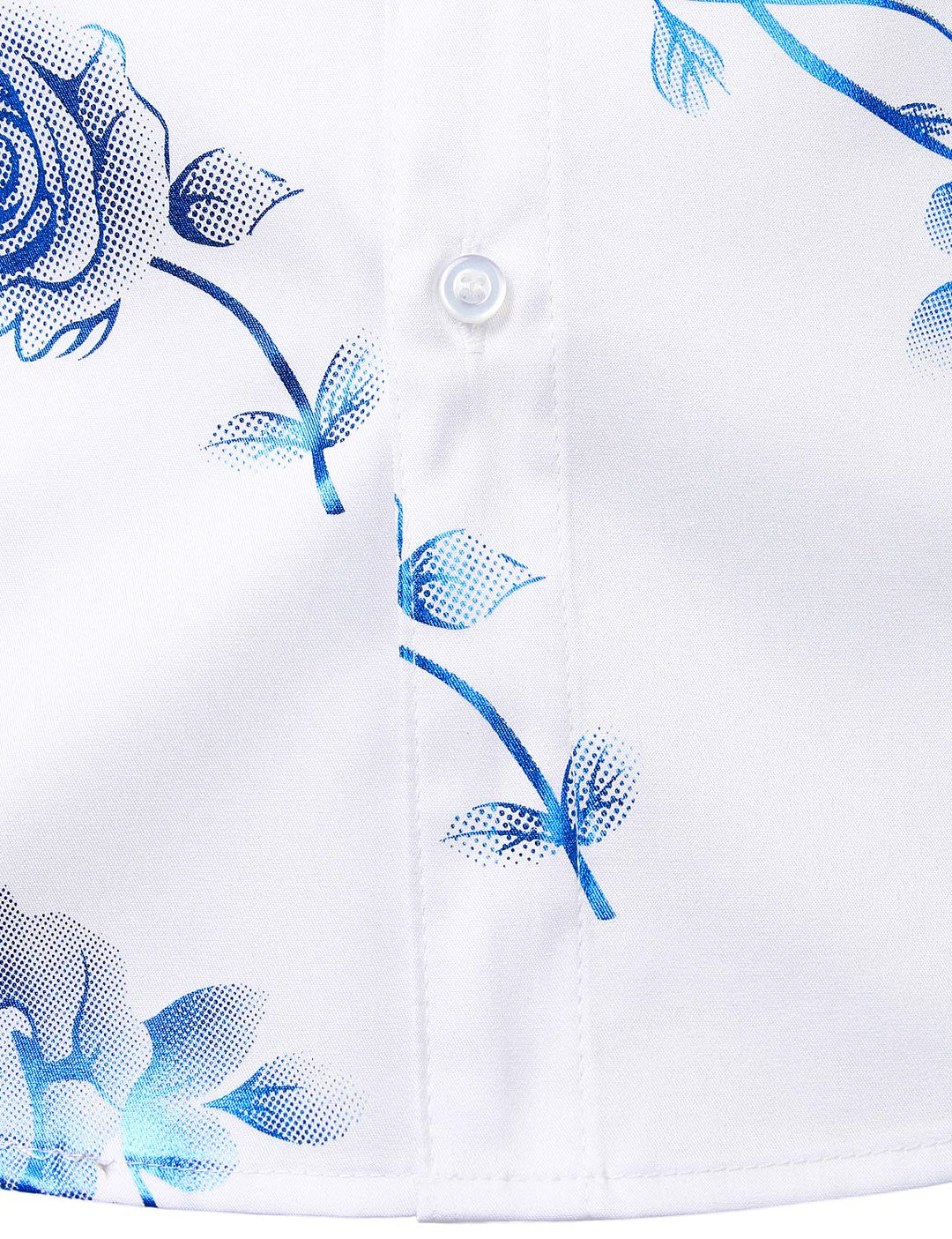 Chemise boutonnée à manches longues et imprimé floral bleu rose pour homme