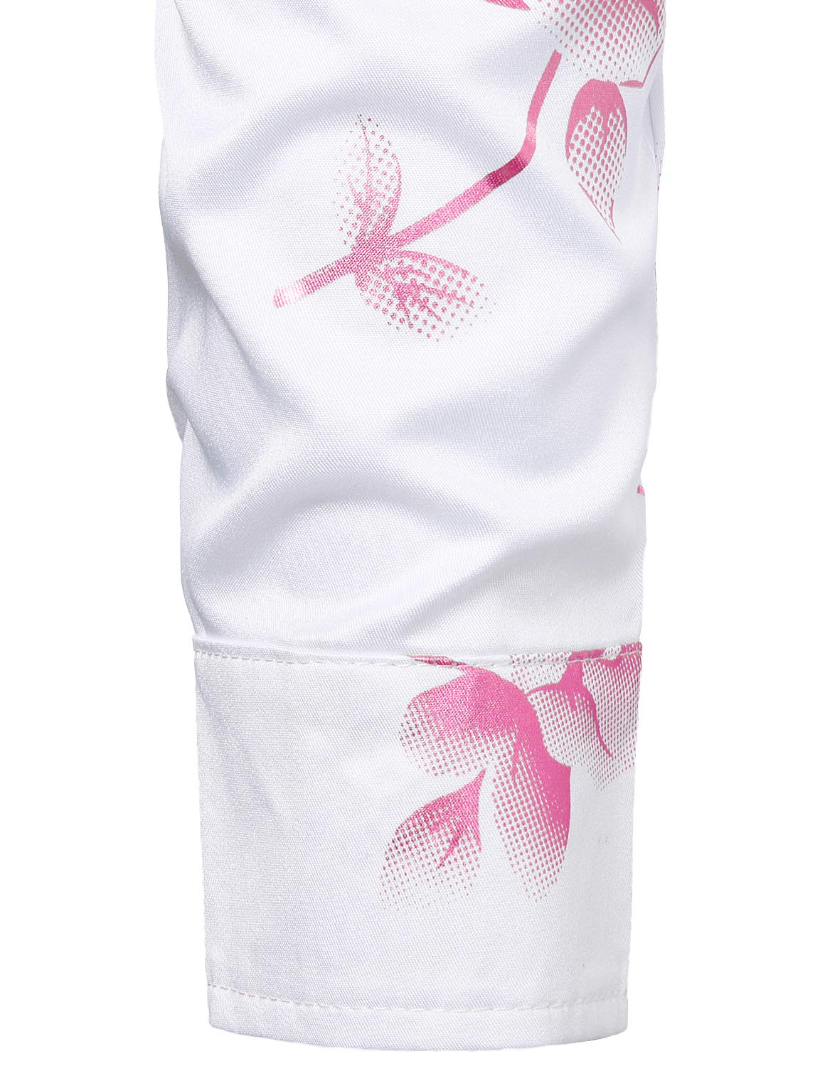 Chemise boutonnée à manches longues et imprimé floral rose pour homme