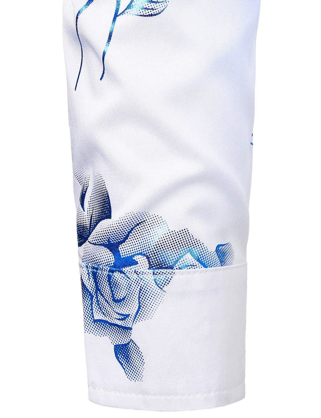 Chemise boutonnée à manches longues et imprimé floral bleu rose pour homme