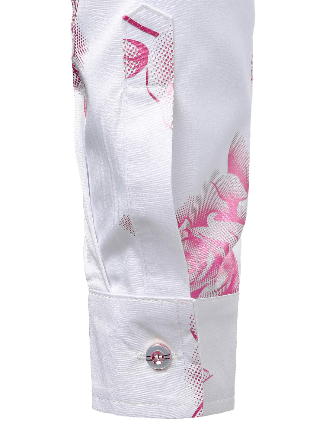 Chemise boutonnée à manches longues et imprimé floral rose pour homme