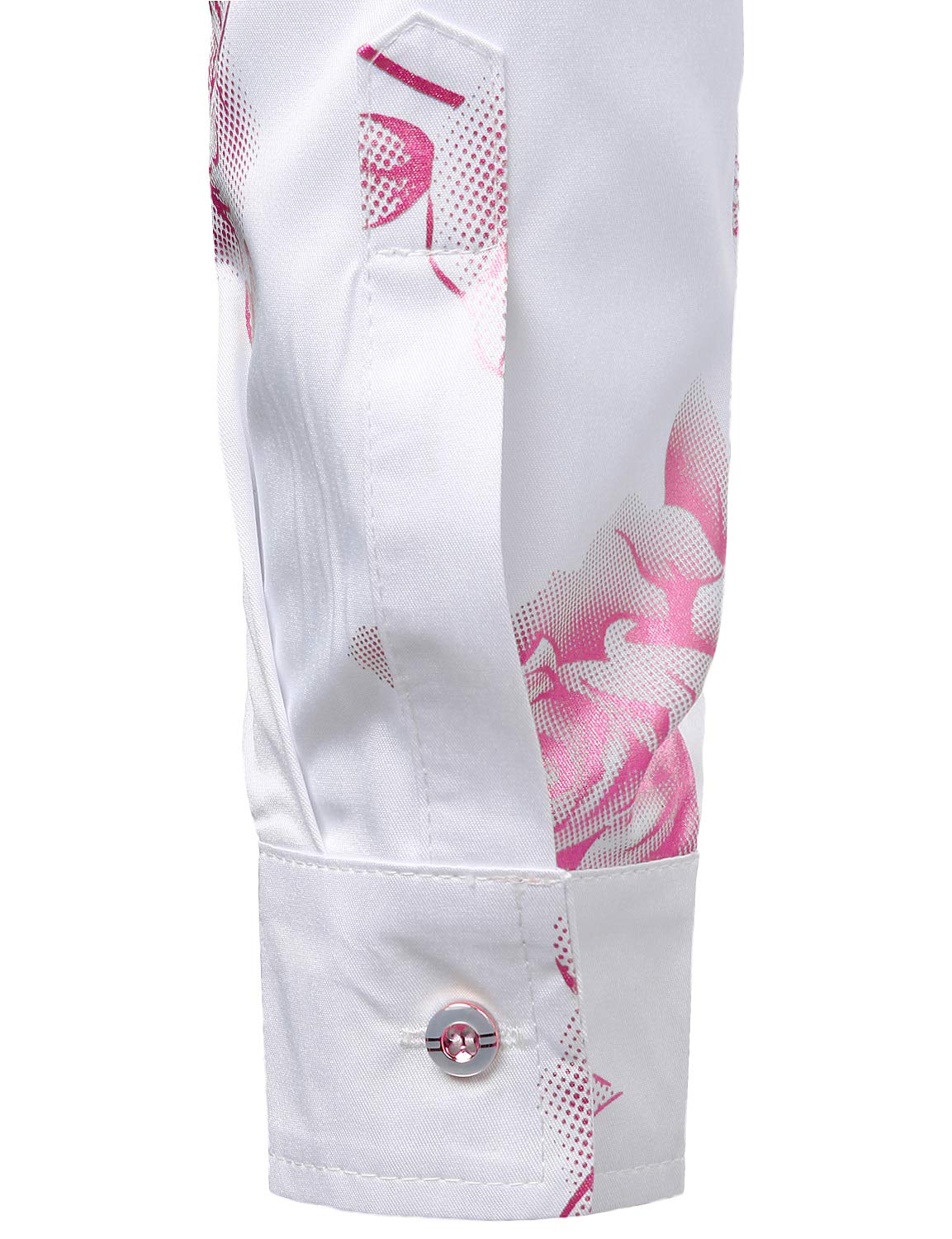 Chemise boutonnée à manches longues et imprimé floral rose pour homme