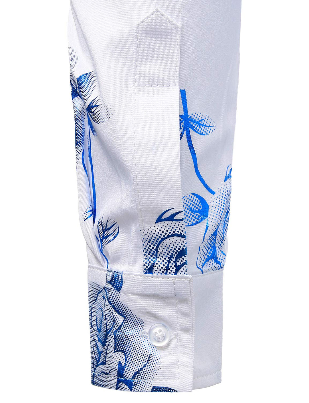 Chemise boutonnée à manches longues et imprimé floral bleu rose pour homme