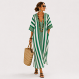 Caftan Zoé Vert Rayures