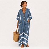 Caftan Leila Bleu Rayé