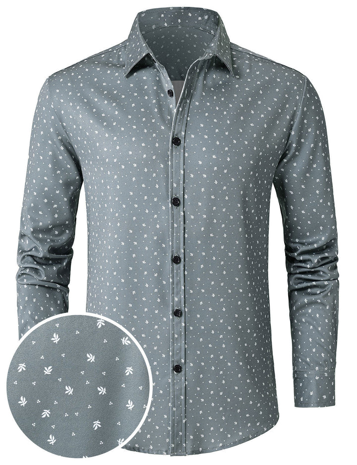 Chemise décontractée à manches longues grise pour homme