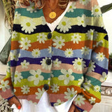 Lune | Cardigan Vintage Coloré avec Boutons pour Femme