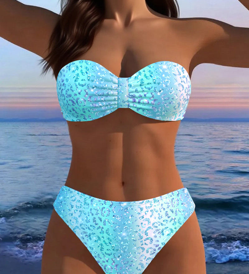Bikini Imprimé Léopard Bandeau