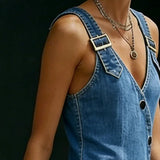 Vera | Robe longue en denim avec boutons