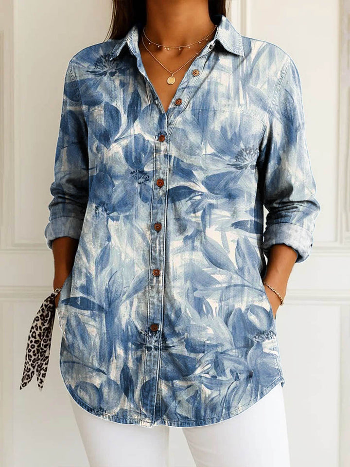Bega | Blouse à fleurs bleues